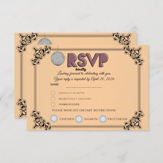RSVP Reply Card | Confirm Attendance & Guest Count (正面/裏面)