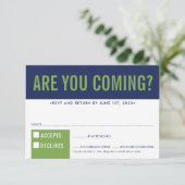 RSVP REPLY RESPONSEおもしろいはっきりしたブロックnavy green (スタンド正面)