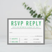 RSVP REPLY RESPONSEの男のモダン子ははっきりした灰色の緑 (スタンド正面)