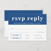 RSVP REPLY RESPONSEモダン boy はっきりした navy blue (正面/裏面)