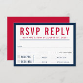 RSVP REPLY RESPONSEモダン boy navy red (正面/裏面)
