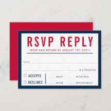 RSVP REPLY RESPONSEモダン boy navy red