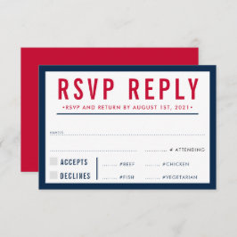 RSVP REPLY RESPONSEモダン boy navy red