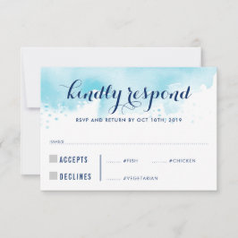 RSVP REPLY RESPONSE青い水色の大人の食事