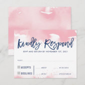 RSVP REPLY RESPONSE pale pink watercolor meals big (正面/裏面)
