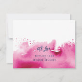 RSVP RESPONSE CARD stylish dark pink watercolor (裏面)