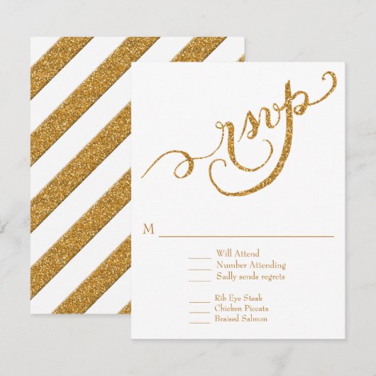 RSVP Response Script Forever in Love金ゴールドグリッター (正面/裏面)