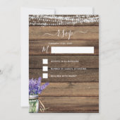 RSVP Rustic Farmhouse String Lights Lavender 招待状 (正面)