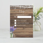 RSVP Rustic Farmhouse String Lights Lavender 招待状 (スタンド正面)