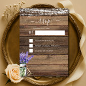 RSVP Rustic Farmhouse String Lights Lavender 招待状