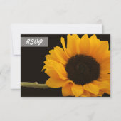 RSVP Sunflower Photo on Black Cards (正面)