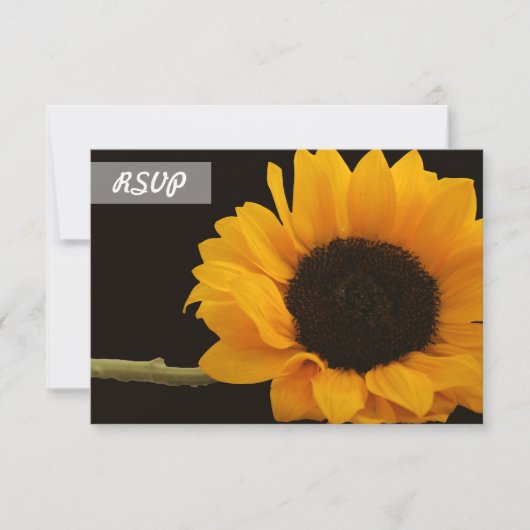 RSVP Sunflower Photo on Black Cards (正面)