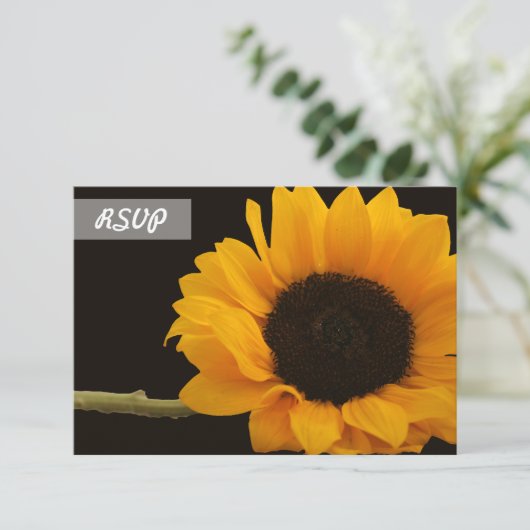 RSVP Sunflower Photo on Black Cards (スタンド正面)