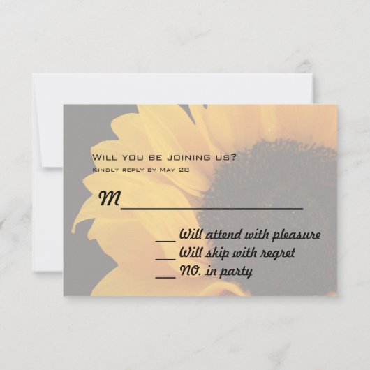 RSVP Sunflower Photo on Black Cards (裏面)
