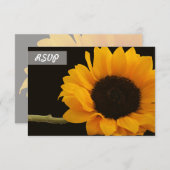 RSVP Sunflower Photo on Black Cards (正面/裏面)