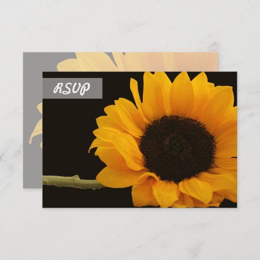 RSVP Sunflower Photo on Black Cards (正面/裏面)