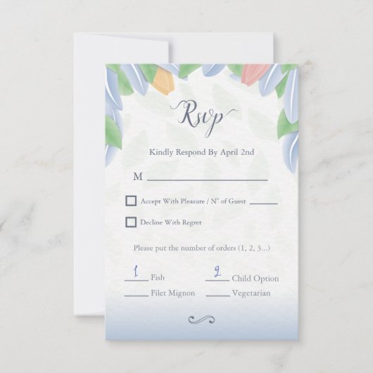 RSVP - Vectorial Tulip With Leaves In Cold Color (正面)