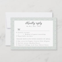 RSVP wパターン（の模様が）ある食事の選択肢