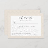 RSVP wパターン（の模様が）ある食事の選択肢 (正面/裏面)