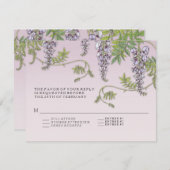 RSVP wメニューアールヌーボーヴィンテージWisteriaフローラ 招待状 (正面/裏面)
