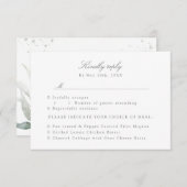 RSVP w食事の選択肢の水の色の葉 (正面/裏面)