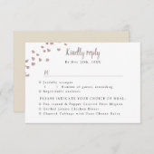 RSVP w食事の選択肢の水の色ハート (正面/裏面)