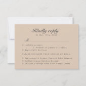 RSVP w食事の選択肢water color boho brownリース (正面)