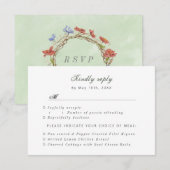 RSVP w mealsを選択し、水彩ワイルドフラワーリース (正面/裏面)