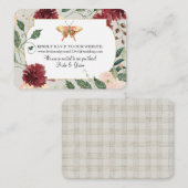 RSVP Watercolor結婚秋のフローラグレー 名刺 (正面/裏面)