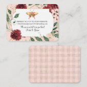 RSVP Watercolor結婚秋のフローラピンク 名刺 (正面/裏面)