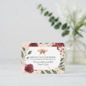 RSVP Watercolor結婚秋のフローラピンク 名刺 (スタンド正面)