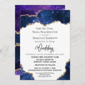 *~* RSVP Webサイト – AGATE Blue AR13 結婚s 招待状 (正面/裏面)