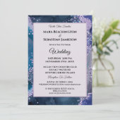 *～* RSVP WebサイトAGATE AR13 Lavender Stars 結婚's 招待状 (スタンド正面)