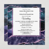 *~* RSVP Website AGATE Stars Purple AR13 結婚's 招待状 (正面/裏面)