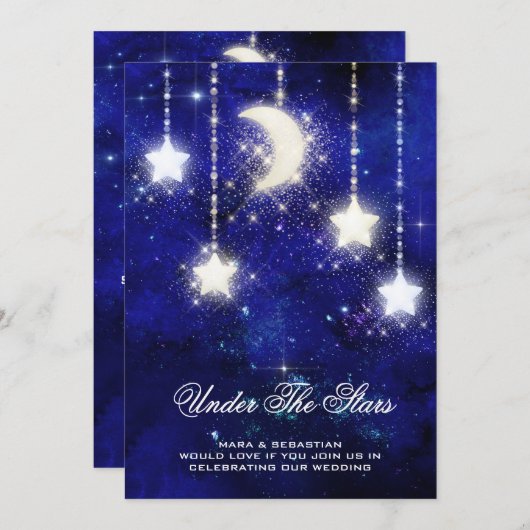 *~* RSVP Website MOON STARS SEVANAL AR14 結婚's 招待状 (正面/裏面)