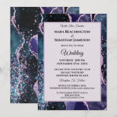 *~* RSVP Website - Purple AGATE Stars AR13 結婚's 招待状 (正面/裏面)