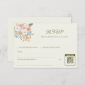 RSVP wedding card butter yellow garden floral (正面/裏面)