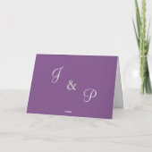 RSVP Wedding Violet Purple Monogram サンキューカード (裏面)