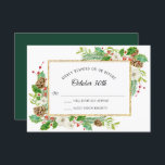 RSVP Winter CrismasフローラWatercolor 招待状<br><div class="desc">RSVP応答カード|ミックス&マッチは、冬のクリスマス·フローラ·コレクション·オブ·結婚式招待状、ホリデー&クリスマス·パーティー·スイーツと組み合わせます。 手水色彩の鮮やか色のフローラ葉と森林のと葉。著作権、オードリー·ジャンヌ·ロバーツ。</div>