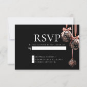 RSVP | Winter Pink and Onyx Bables 招待状 (正面)