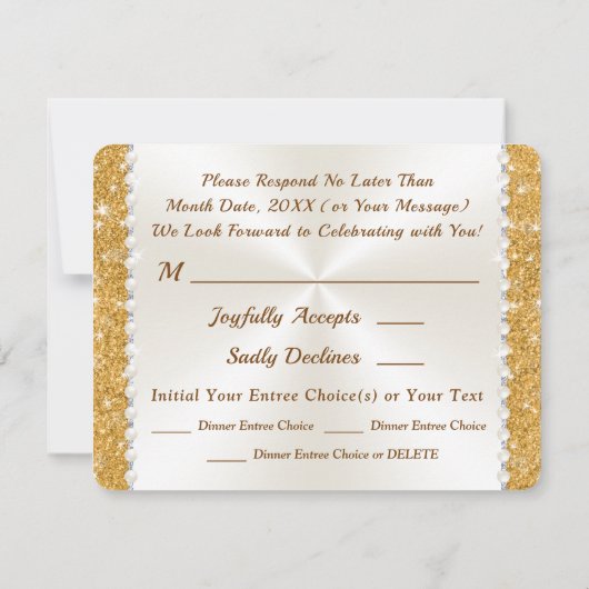 RSVP with MENU Choice, 50th Anniversary金ゴールド, 招待状 (裏面)