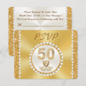 RSVP with MENU Choice, 50th Anniversary金ゴールド, 招待状 (正面/裏面)