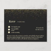 RSVP with Menu Template | Black Gold  ポストカード (正面)