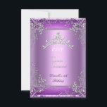 RSVPSweet sixteen16 16th Birthday Party Purple 出欠カード<br><div class="desc">RSVP返信応答Sweet sixteen16誕生日パーティパープル薄紫ピンクシルバーグレーレースダイヤモンドティアラ。上品なエレガントすべての行事年齢を変えるだけだ。パーティー誕生日招待状テンプレート</div>