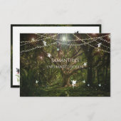 RSVPSweet sixteen、魅惑の森、妖精 招待状 (正面/裏面)