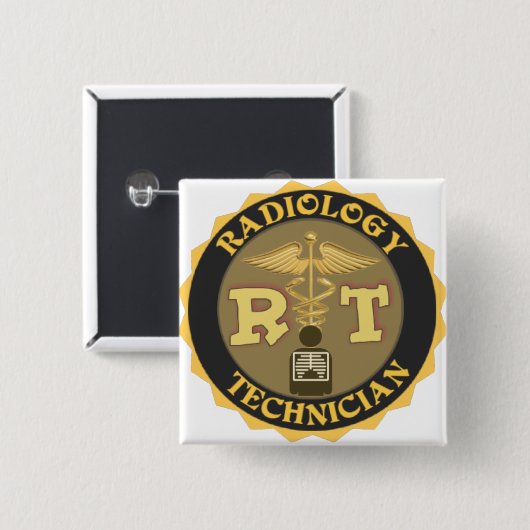 RTの放射線学の技術者のバッジ-ロゴ 缶バッジ (正面&裏面)