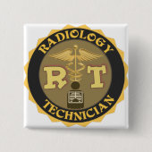RTの放射線学の技術者のバッジ-ロゴ 缶バッジ (正面)