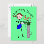 RTシックO2タンクおよびアンブバッグ棒人間たち ポストカード (正面/裏面)