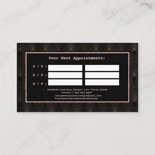 rtデコバラ金ゴールドモノグラムメイクアップアーティスト 予約カード (裏面)