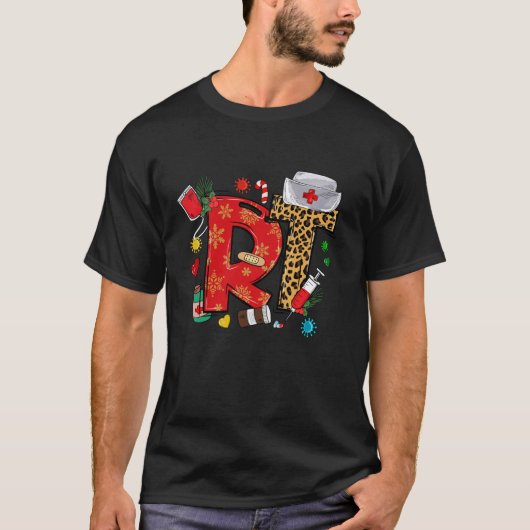 RTナースライフスクワッドメリーナースクリスマス看護 Tシャツ (正面)